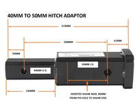 Receiver Adaptor 40mm to 50mm for Bike Carriers