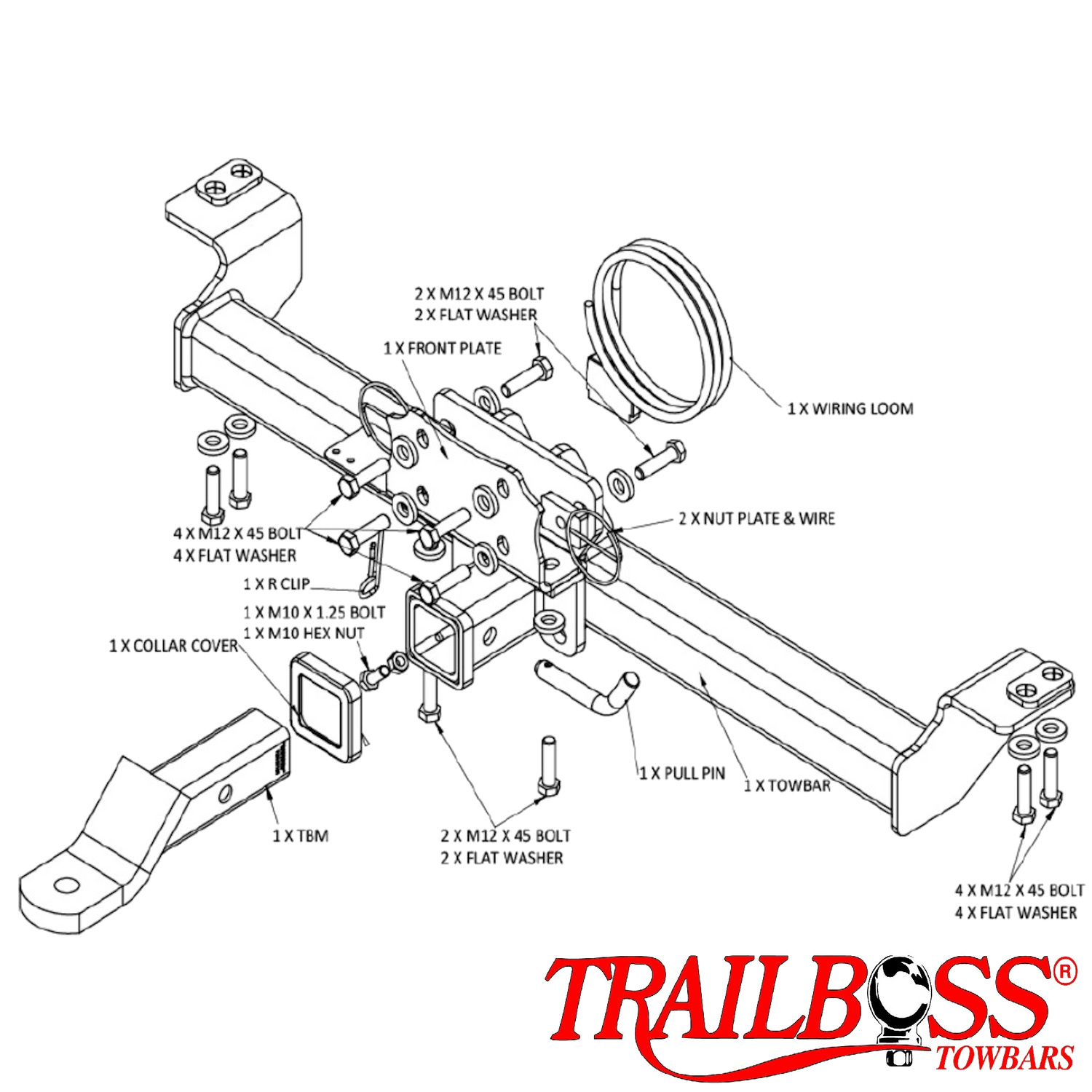 Toyota Prado 120 Series SUV 04/2003 - 10/2009 - Towbar Kit