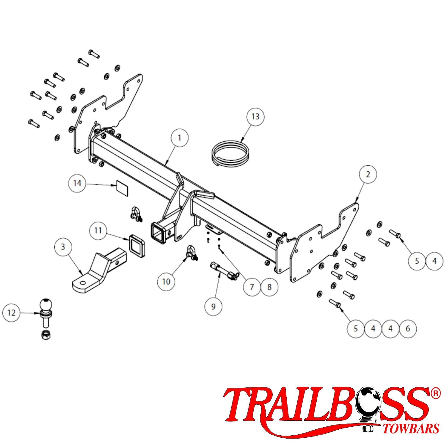 Toyota HiLux 2wd & 4wd Hi-Rider Cab Chassis Without Bumper 09/2015 - On - Towbar Kit