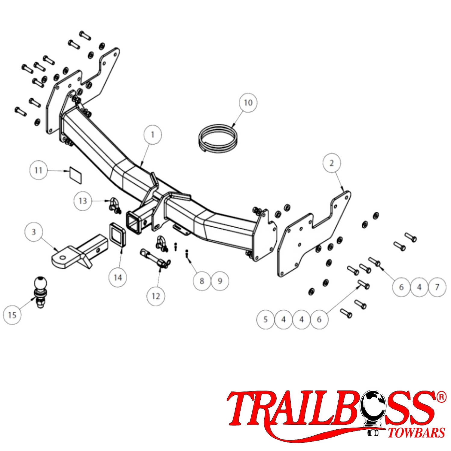 Toyota HiLux 2wd & 4wd Styleside Tub Body With Bumper 09/2015 - On - Towbar Kit