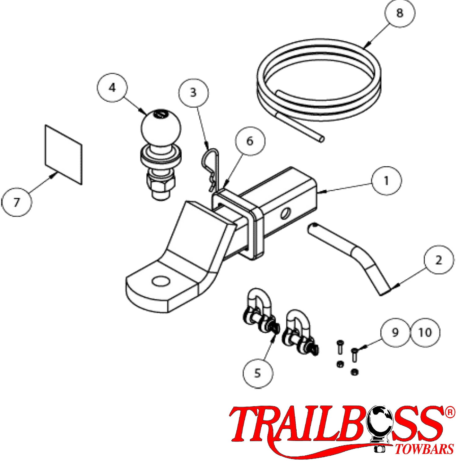 Toyota HiLux 2wd & 4wd Styleside Tub Body With Factory Towbar 09/2015 - On - Towbar Kit