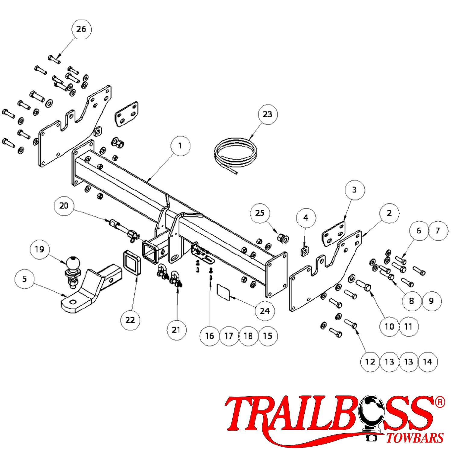 Toyota LandCruiser 79 Series Cab Chassis 08/2012 - On - Towbar Kit