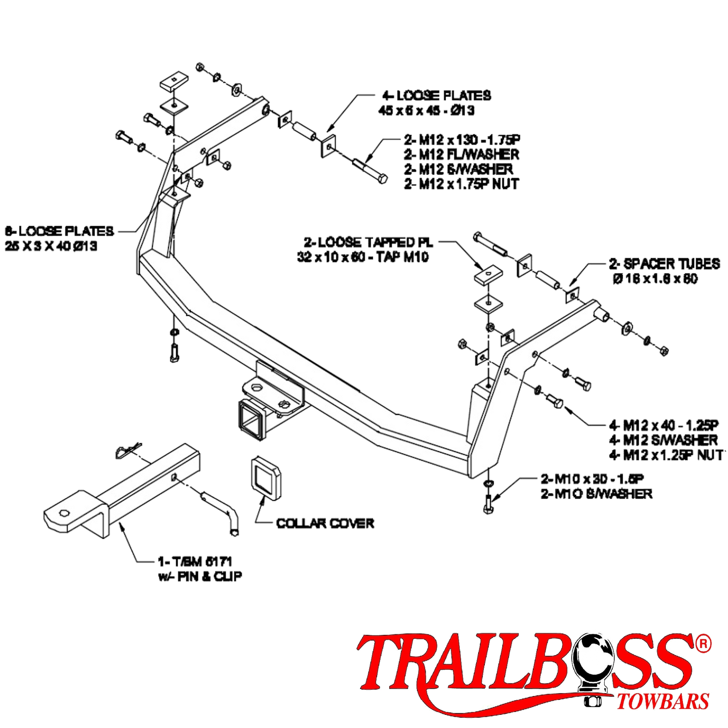 Toyota HiLux 2wd & 4wd Tub Body With Step 01/1979 - 09/1983 - Towbar Kit