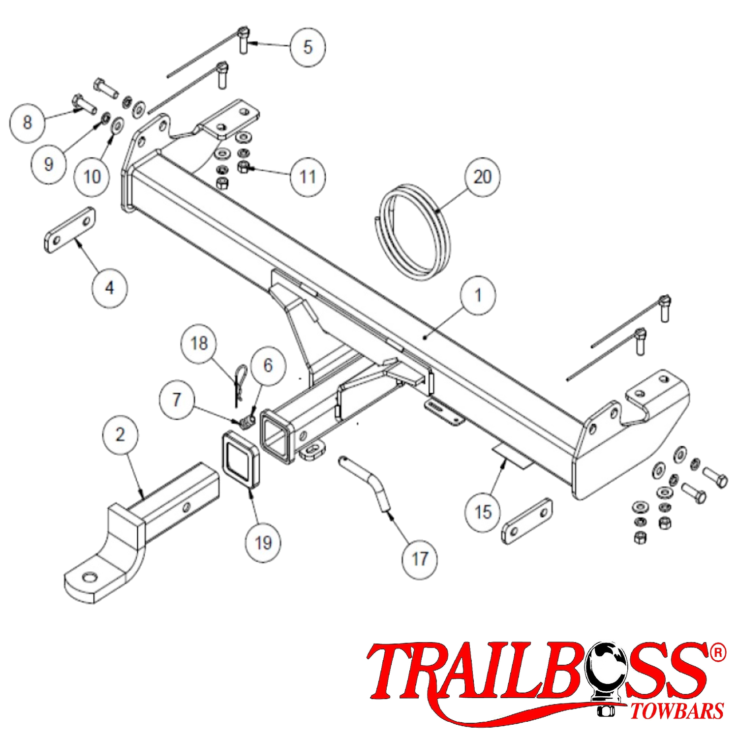 Toyota HiLux 2wd & 4wd Styleside Tub Body With Bumper 04/2005 - 08/2015 - Towbar Kit
