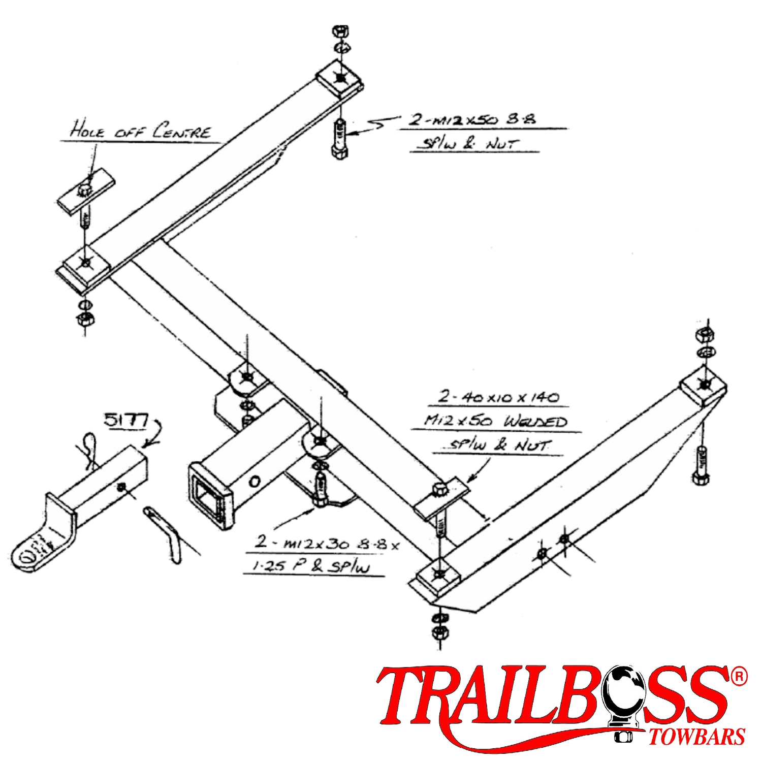 Toyota LandCruiser HJ60, FJ61, FJ62 SUV 01/1985 - 12/1990 - Towbar Kit
