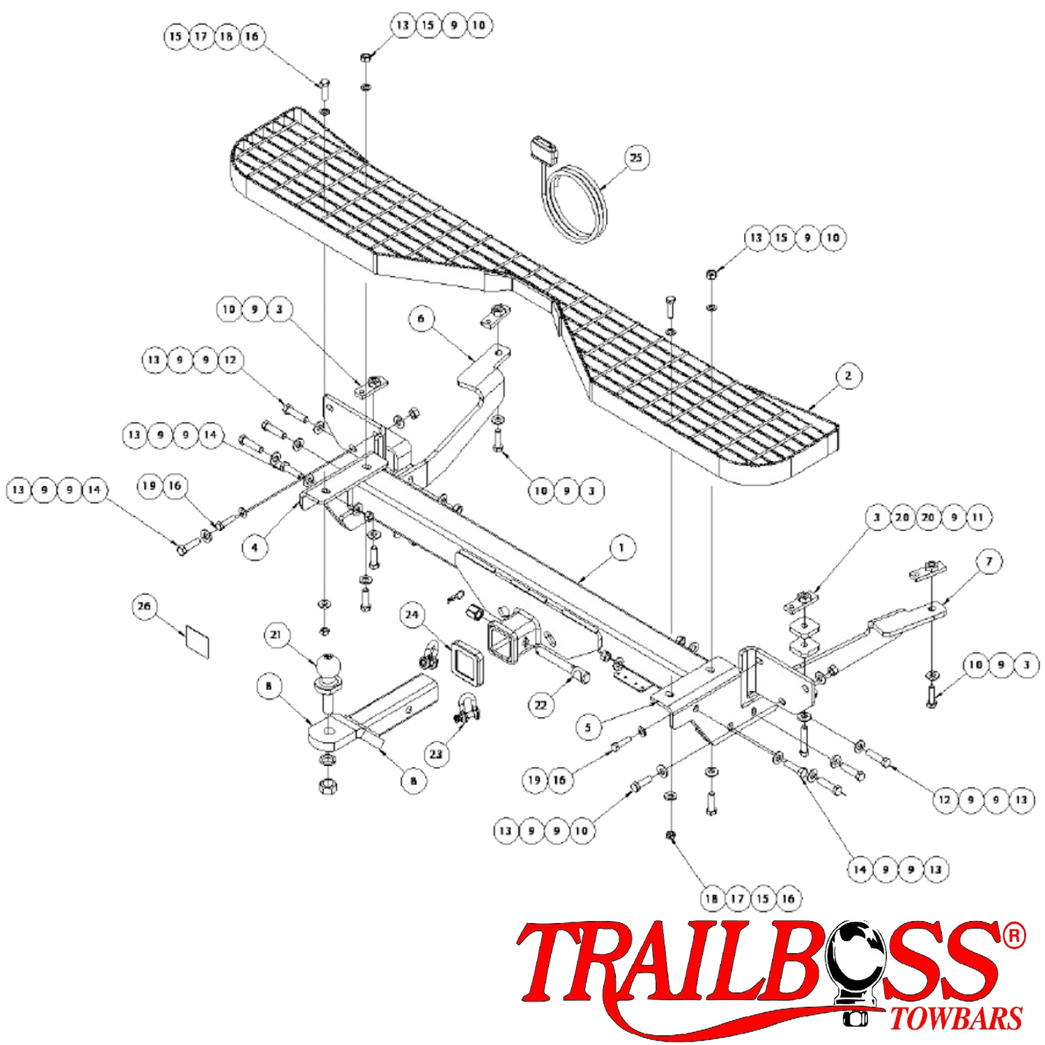 Fiat Ducato L4 SLWB Van (6363mm Total Body Length) - Towbar Kit