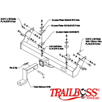 Mitsubishi Triton 4wd Tub Body Without Bumper 10/1986 - 07/2006 - Towbar Kit