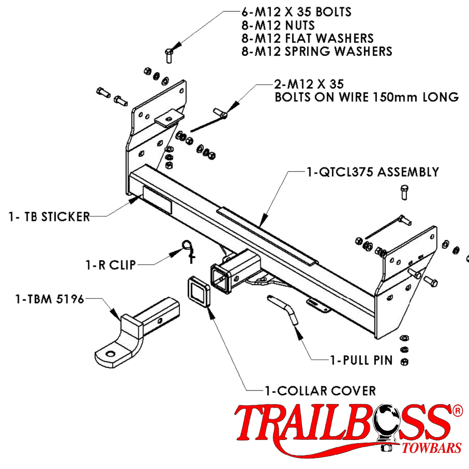 Mitsubishi Triton 2wd & 4wd Styleside Tub Body With Bumper 08/2006 - 09/2009 - Towbar Kit