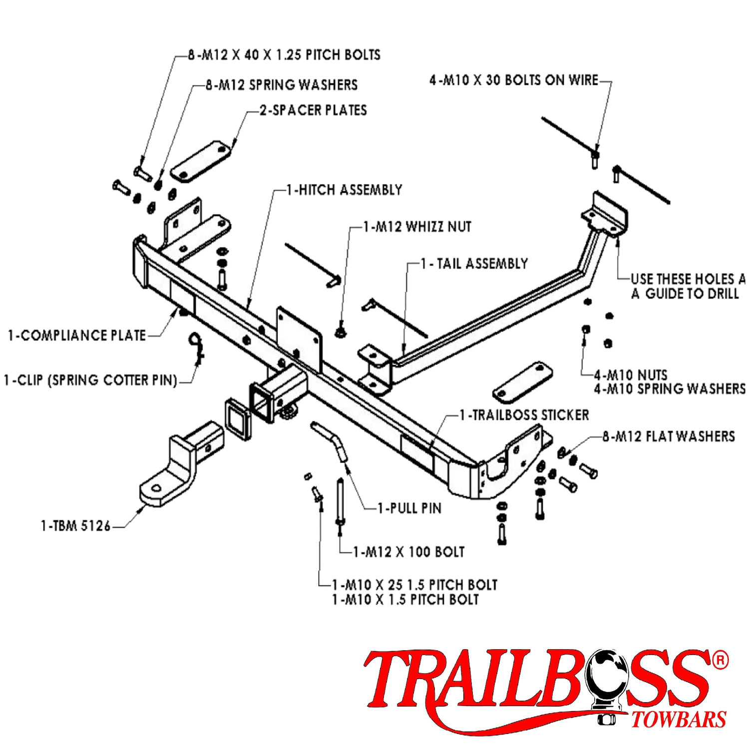 Mitsubishi Gransis BA People Mover 05/2004 - On (Not VRX) - Towbar Kit