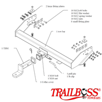 Mitsubishi Triton 2wd Cab Chassis No Bumper 05/2015 - 10/2018 - Towbar Kit
