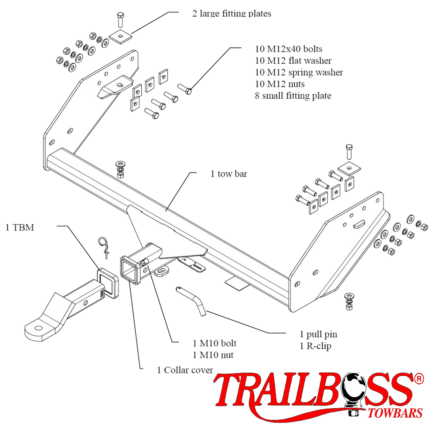 Mitsubishi Triton 2wd & 4wd Dual Cab Tub Body With Bumper 10/2009 - 04/2015 - Towbar Kit