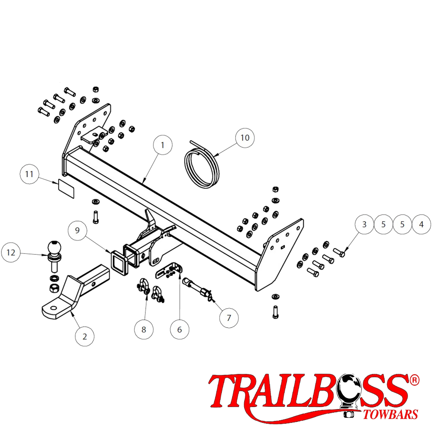 Mitsubishi Triton 2wd & 4wd Styleside Tub Body Without Bumper 05/2015 - 10/2018 - Towbar Kit