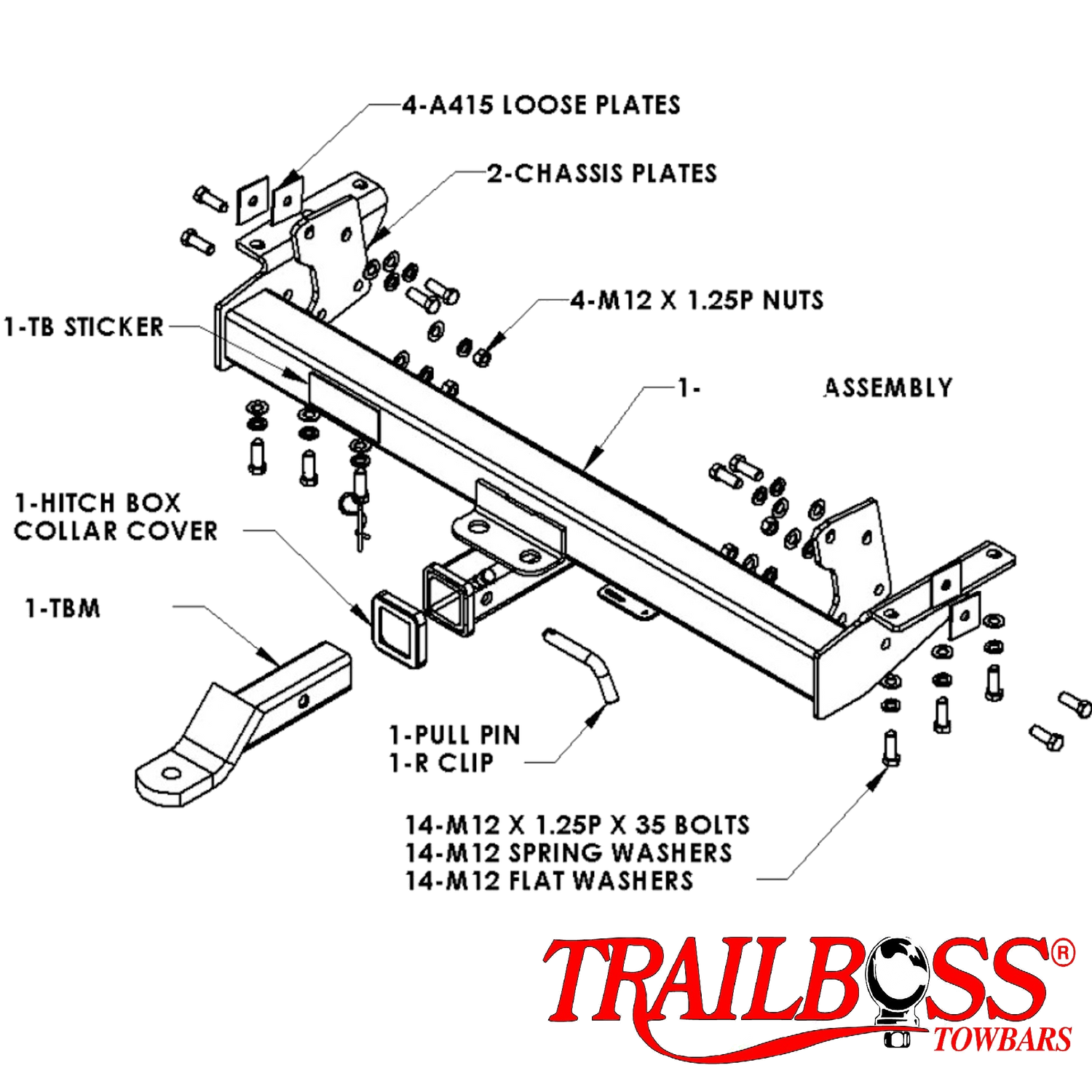 Nissan Navara D40 Tub Body With Step 01/2010 - 02/2015 - Towbar Kit
