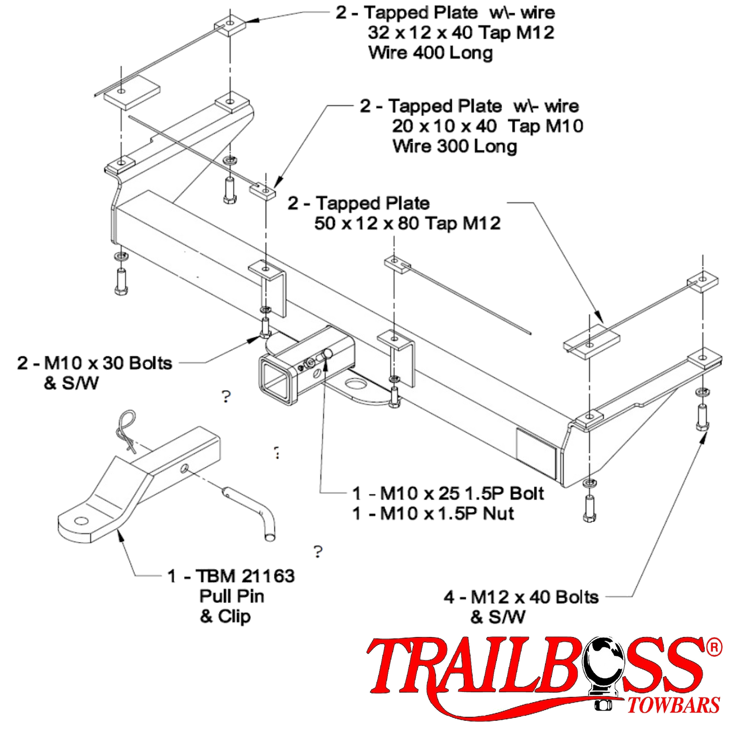 Nissan Patrol GU, Y60, Y61 SUV 01/1998 - 12/2012 - Towbar Kit