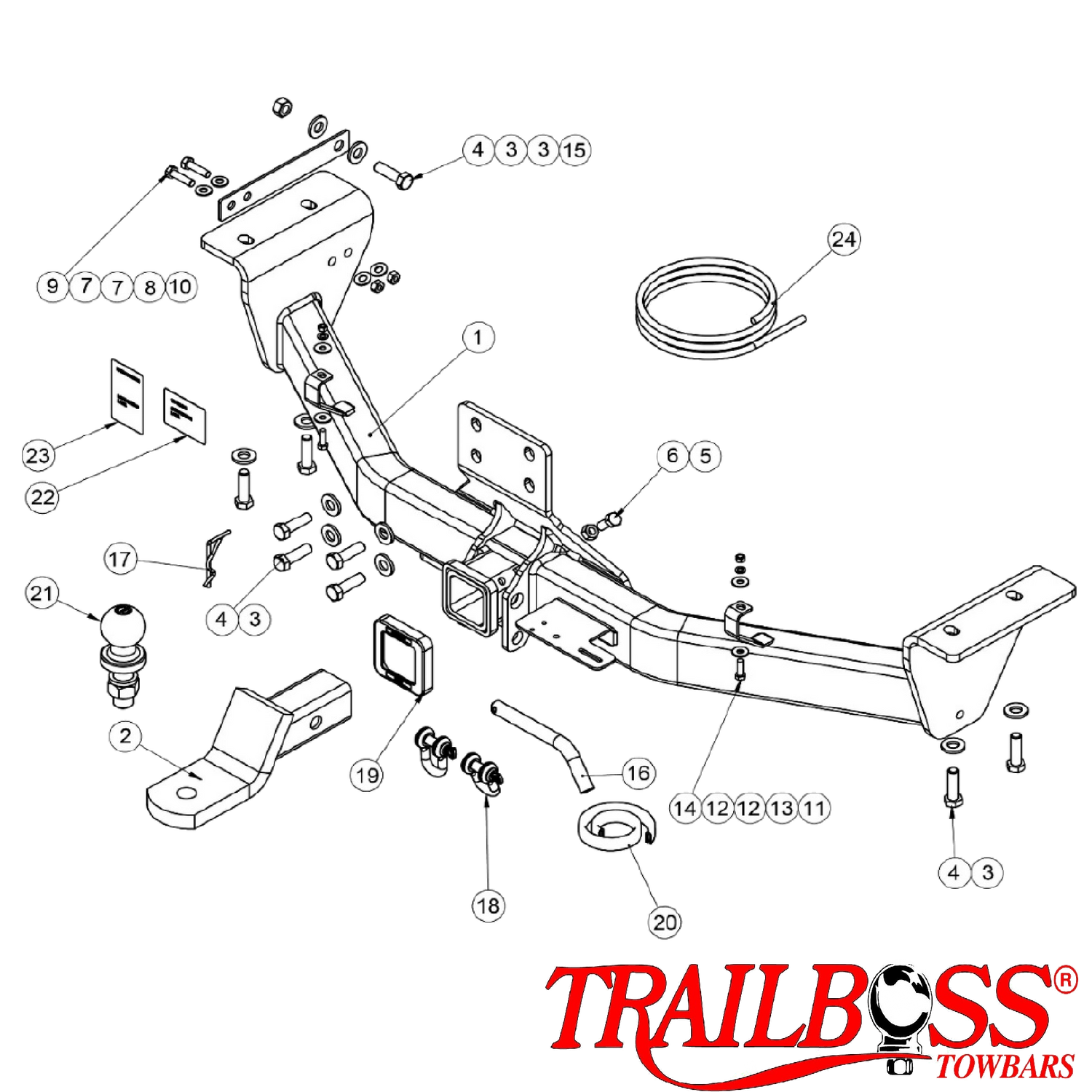 Nissan Patrol Y62 Series 1-4 SUV 01/2013 - 08/2019 - Towbar Kit