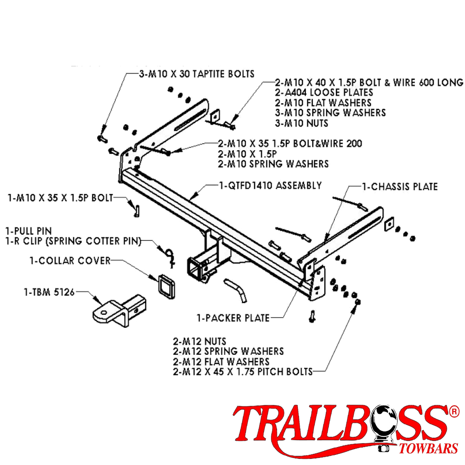 Ford Fairlane BA BF Sedan 10/2002 - 08/2005 - Towbar Kit