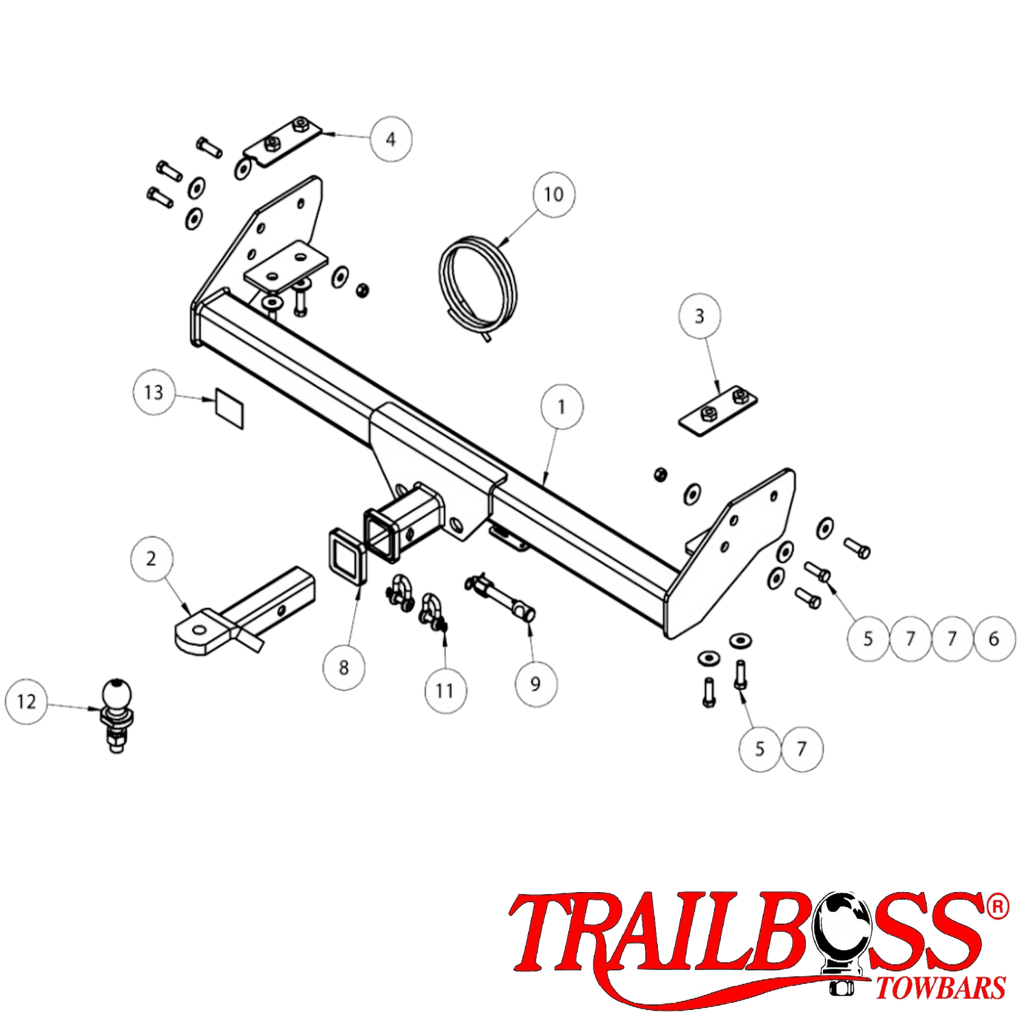 Mazda BT-50 2wd & 4wd Cab Chassis 08/2015 - 06/2020 - Towbar Kit