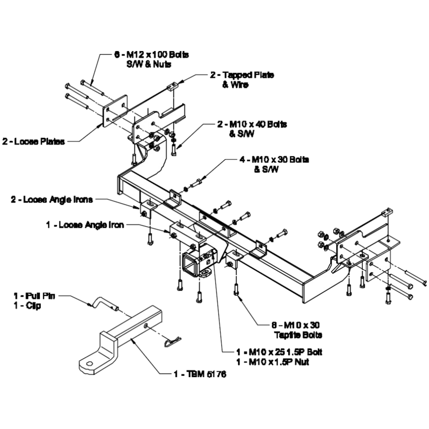 Ford Falcon AU, BA, BF, FG, FGX Cab Chassis 6' & 7' Tray 07/1999 - On - Towbar Kit