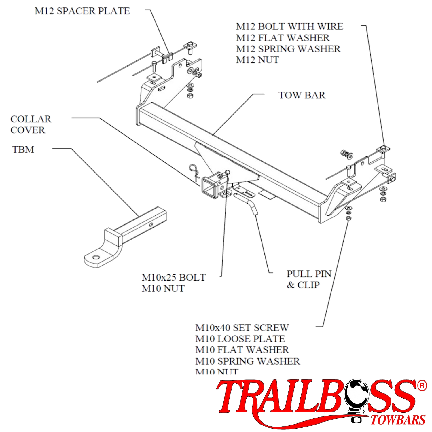Great Wall V200 2wd & 4wd Cab Chassis 08/2011 - 04/2016 - Towbar Kit