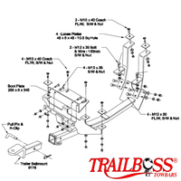 Holden Commodore VP, VR, VS V8 (Not SS, Clubsport) Sedan With IRS 10/1991 - 08/1997 - Towbar Kit