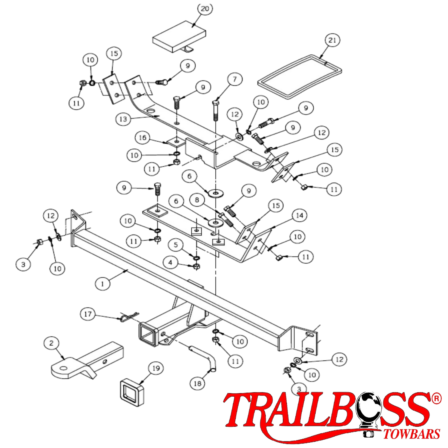 Holden Statesman WH, WK. WL Sedan 06/1999 - 07/2006 - Towbar Kit