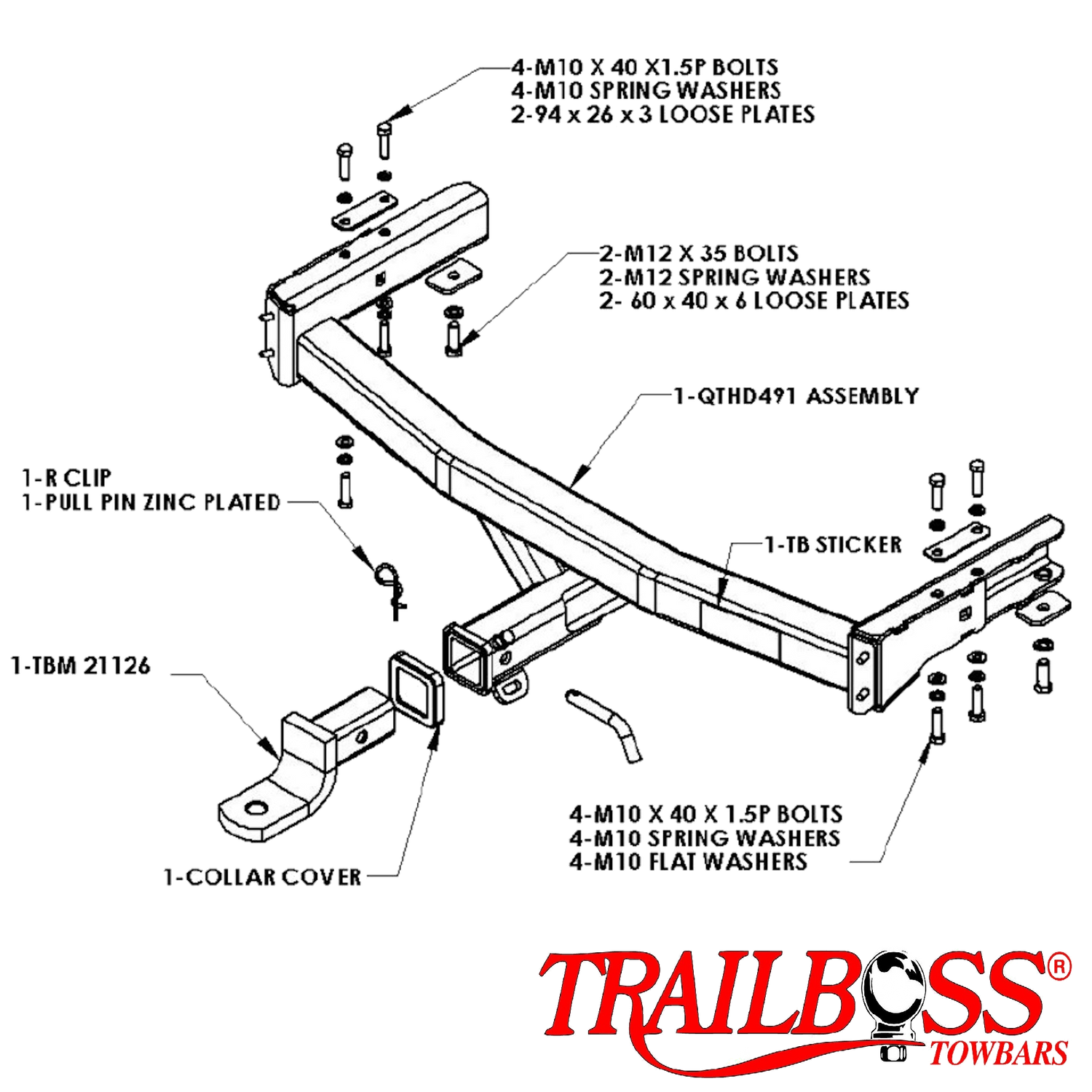 Holden Commodore VE Sedan 08/2006 - 04/2013 (Inc SS) - Towbar Kit