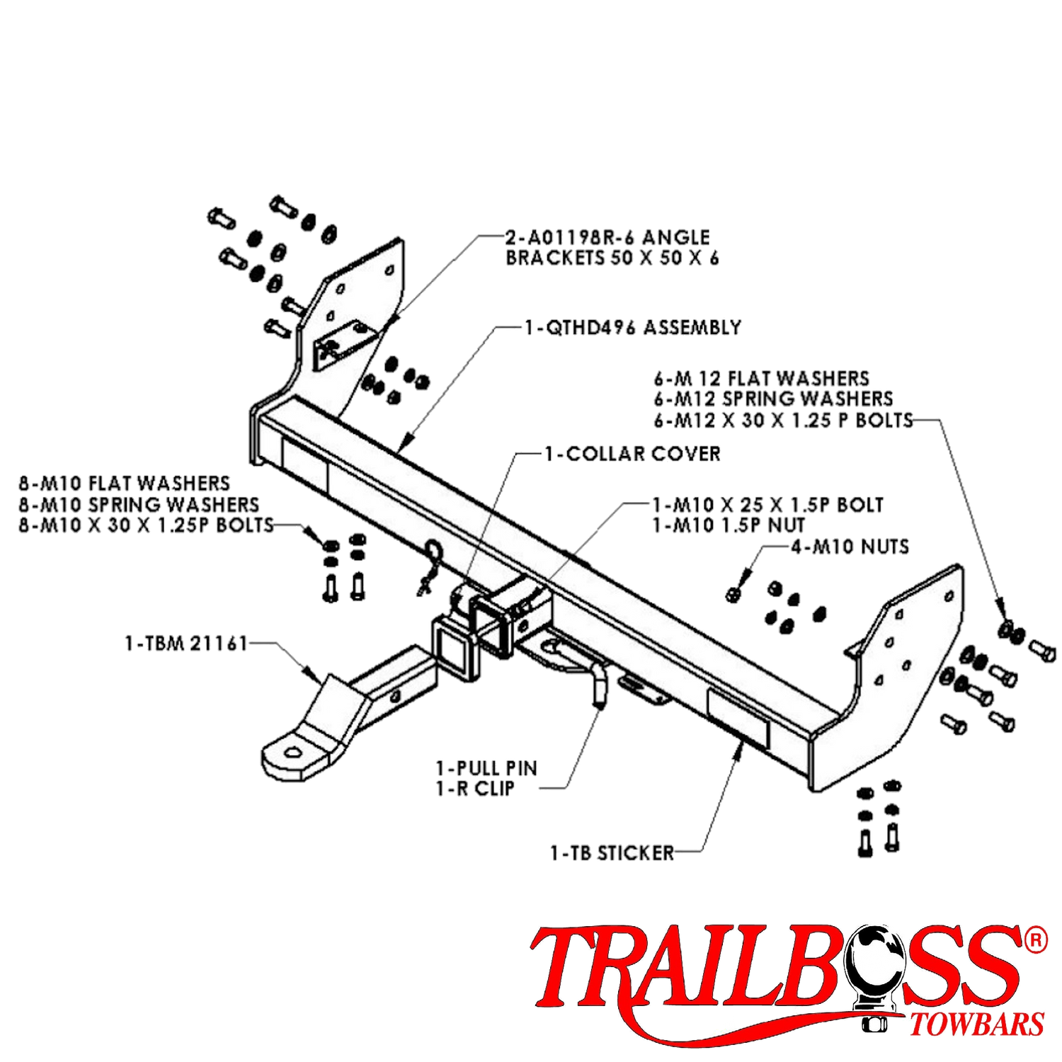 Isuzu D-Max Tub Body No Step  07/2008 - 05/2012 - Towbar Kit