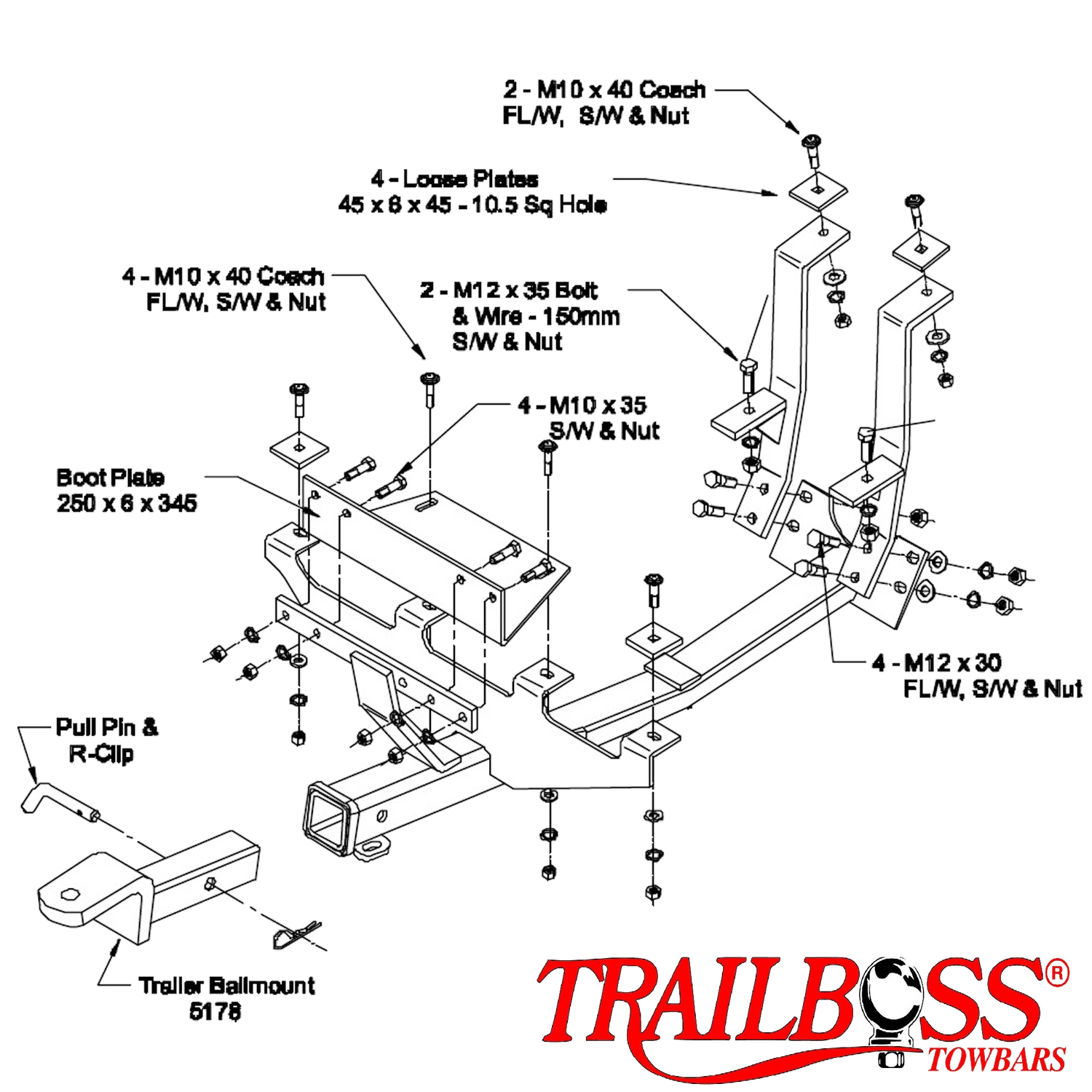 Holden Commodore VP, VR, VS V6 With IRS Sedan 10/1991 - 08/1997 - Towbar Kit