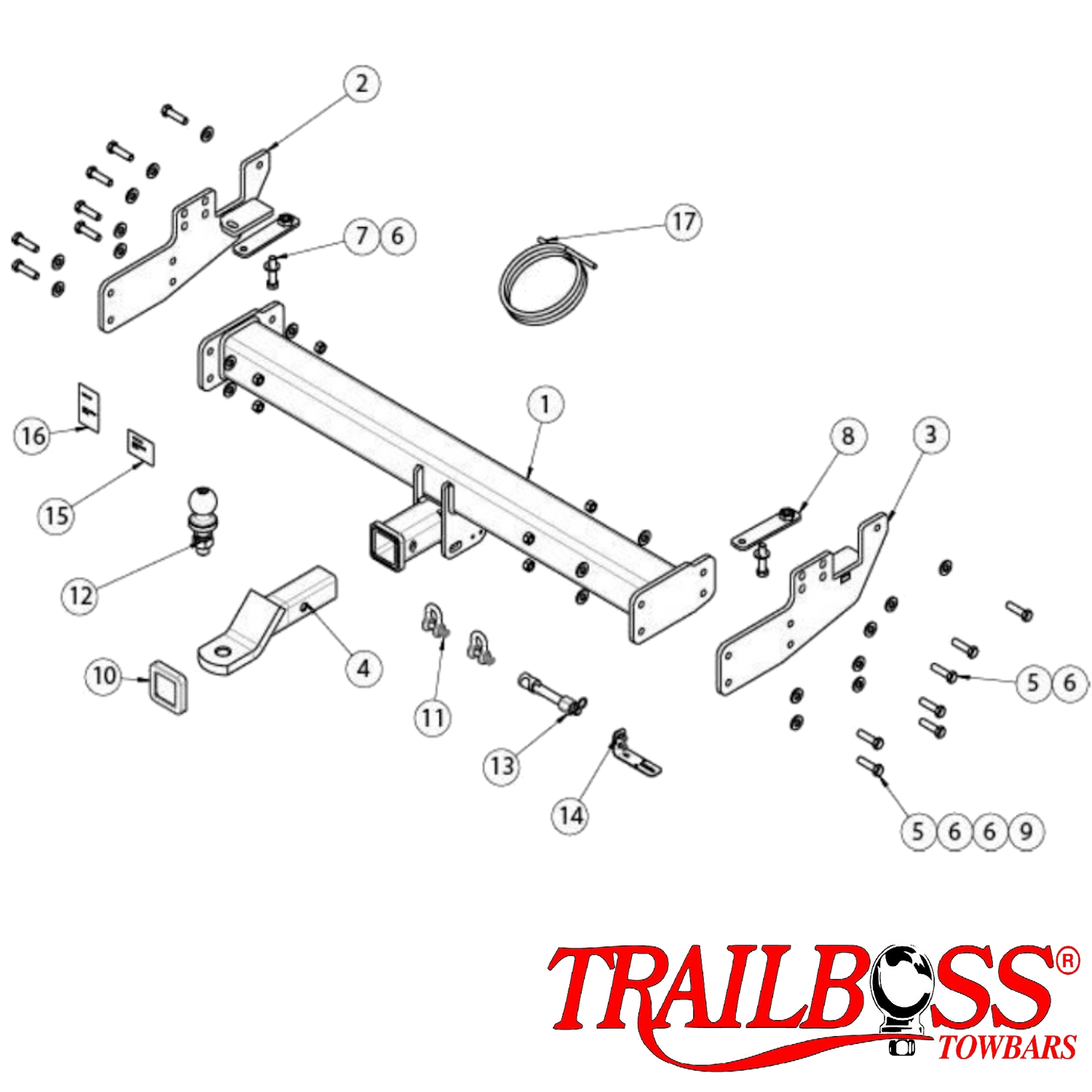 Isuzu D-Max Cab Chassis no bumper 08/2020 - On - Towbar Kit