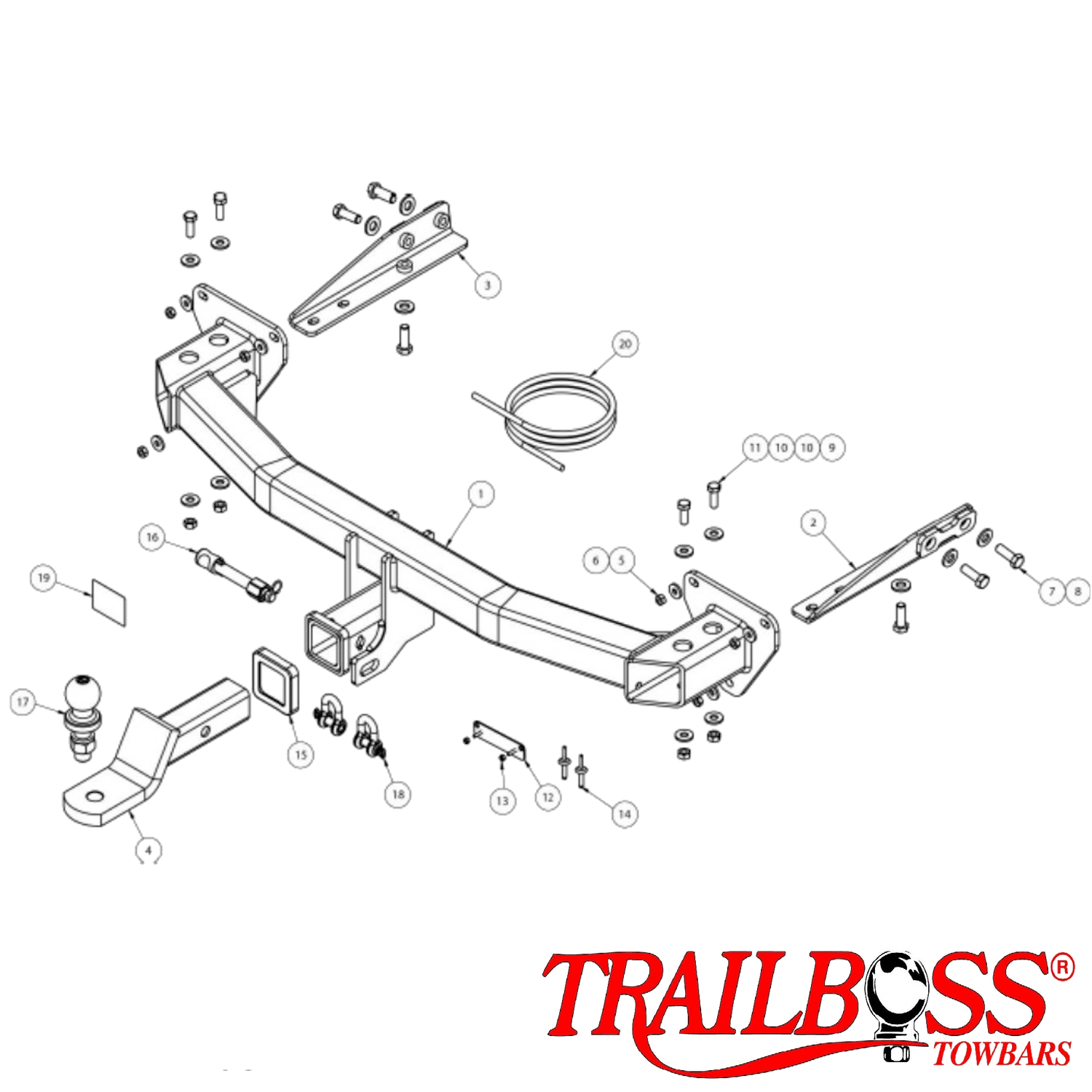 Jeep Cherokee KL Longitude & LTD SUV 08/2018 - On (Not Night eagle or Trailhawk) - Towbar Kit