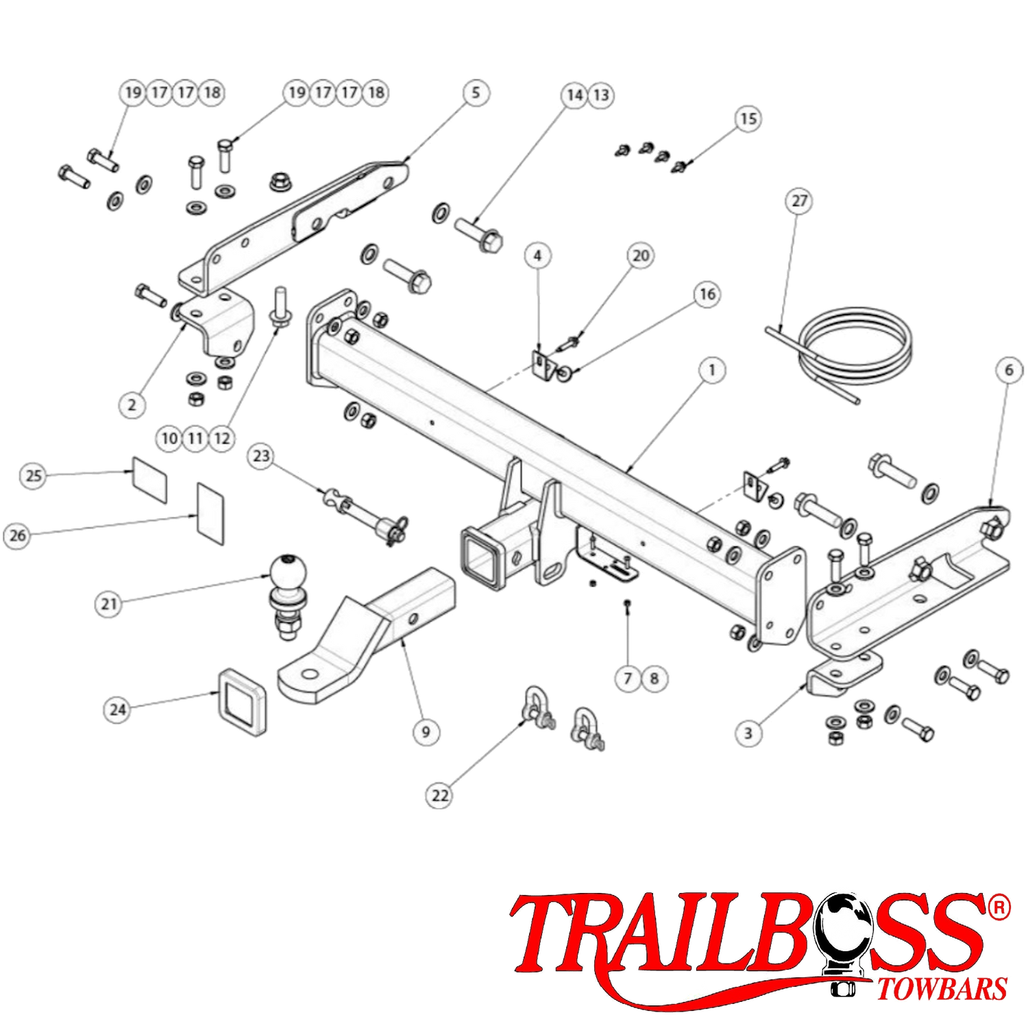 Jeep Grand Cherokee WK SUV 07/2014 - 10/2021 (Suits Summit / Overland / Limited ONLY) (Adblue Only) - Towbar Kit