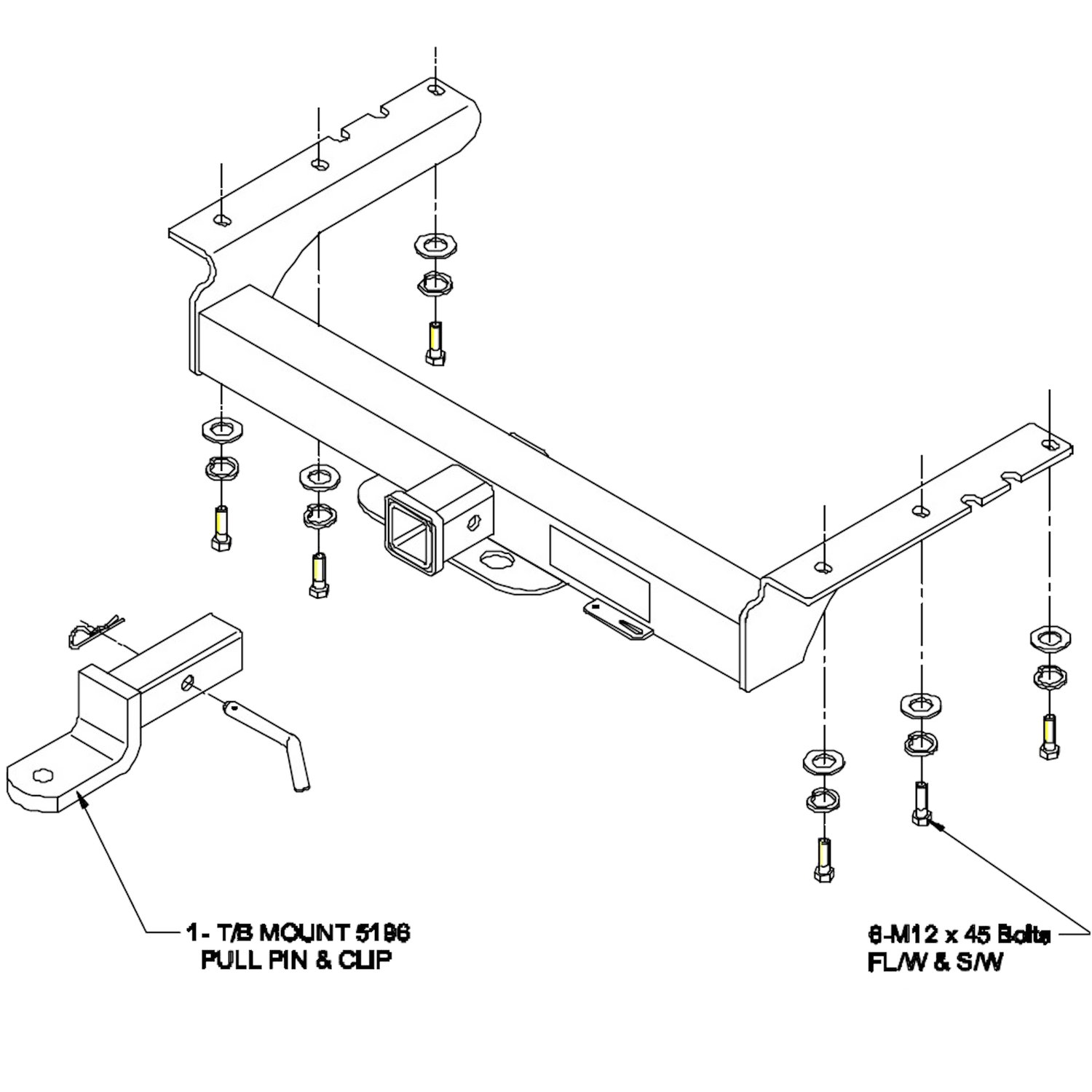 Jeep Cherokee LTD / Sport SUV 08/1997 - 08/2001 (Petrol model with plastic fuel tank) - Towbar Kit
