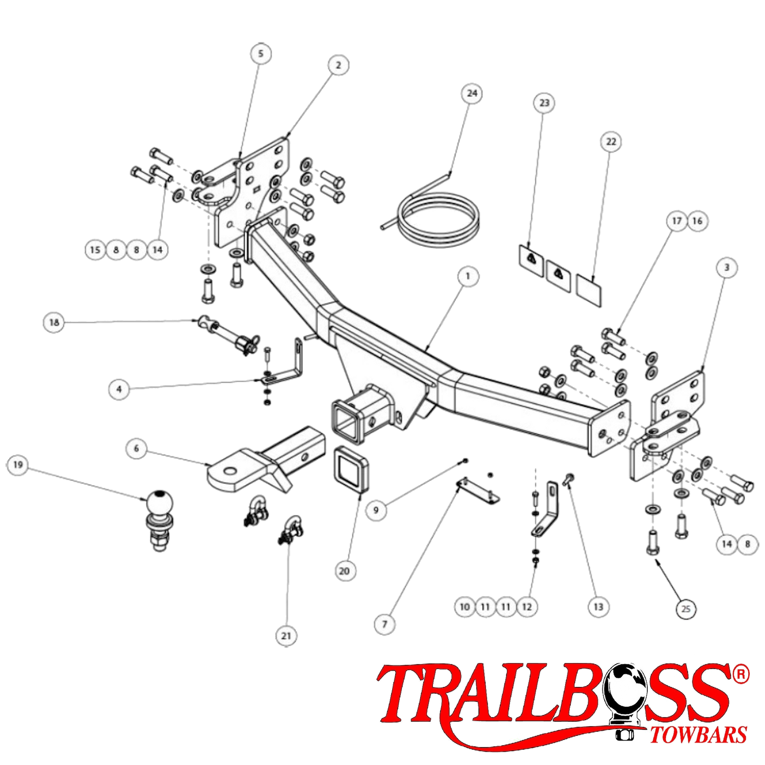 LDV D90 SUV 11/2017 - 12/2019 (Petrol Only) - Towbar Kit