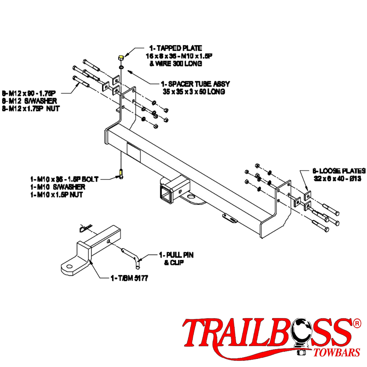 Volkswagen LT35-LT50 Cab Chassis 05/1996 - 07/2006 - Towbar Kit