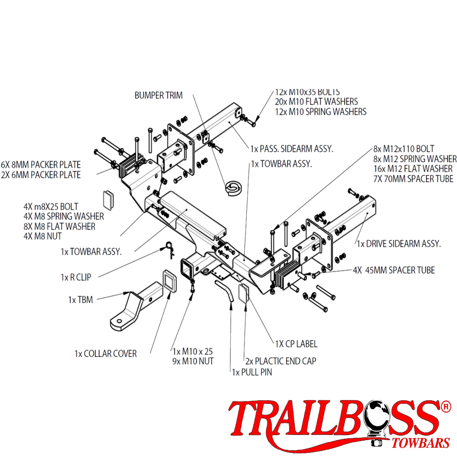 Mercedes-Benz M Class W164 SUV 07/2005 - 03/2012 (Inc AMG) - Towbar Kit