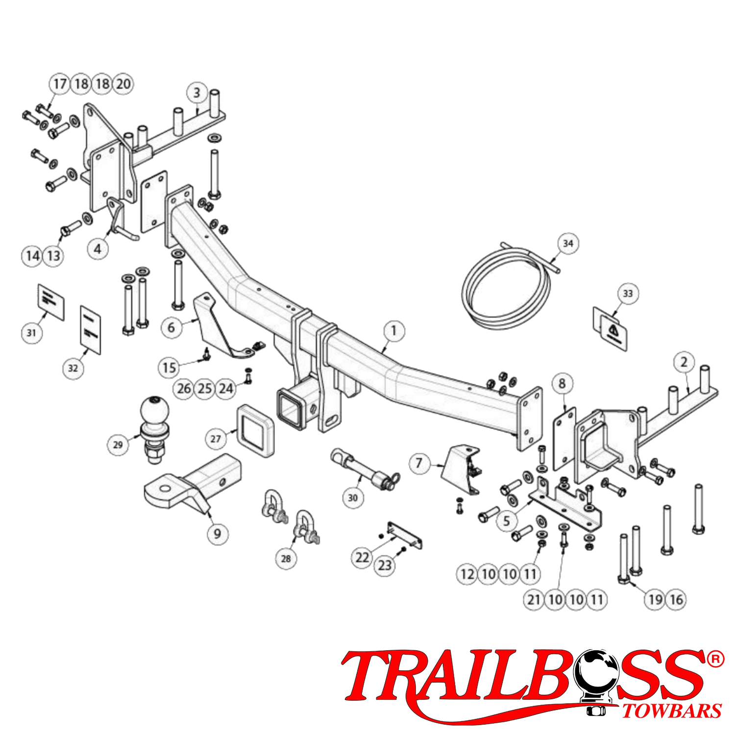 Land Rover Discovery Sport (7 Seat Only) L550 SUV 08/2019 - 11/2020 - Towbar Kit
