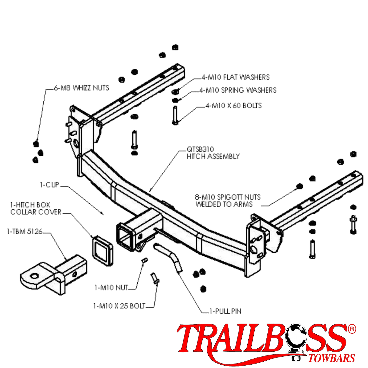 Subaru Outback Wagon 09/2003 - 08/2009 - Towbar Kit