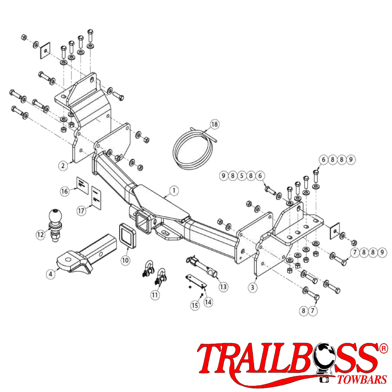 SsangYong Musso Q200 Q215 (SWB) Tub Body 10/2018 - On - Towbar Kit