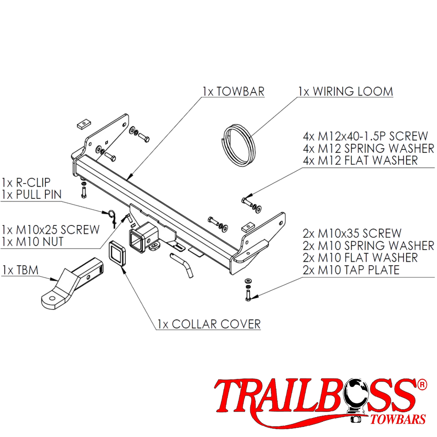 Volkswagen Amarok Tub Body No Step 02/2011 - 12/2022 - Towbar Kit