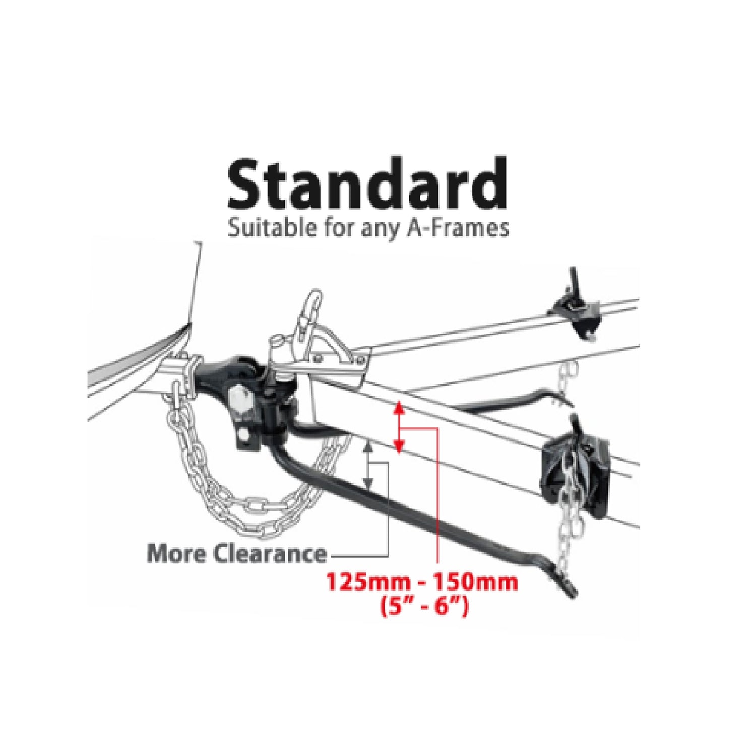 Hayman Reese 600lb Medium Duty Weight Distribution Kit with Round 30" Spring Arms/ Suits 6" A Frame