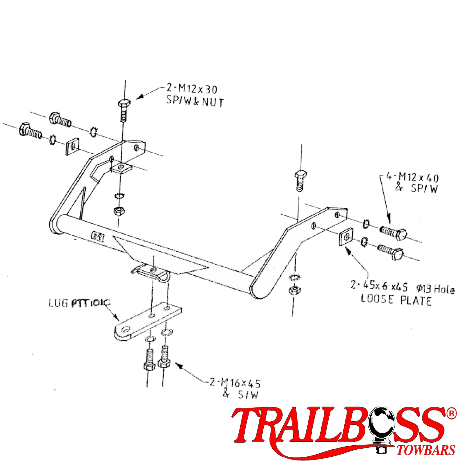 Toyota Surf SUV 11/1985 - 06/1996 - Towbar Kit