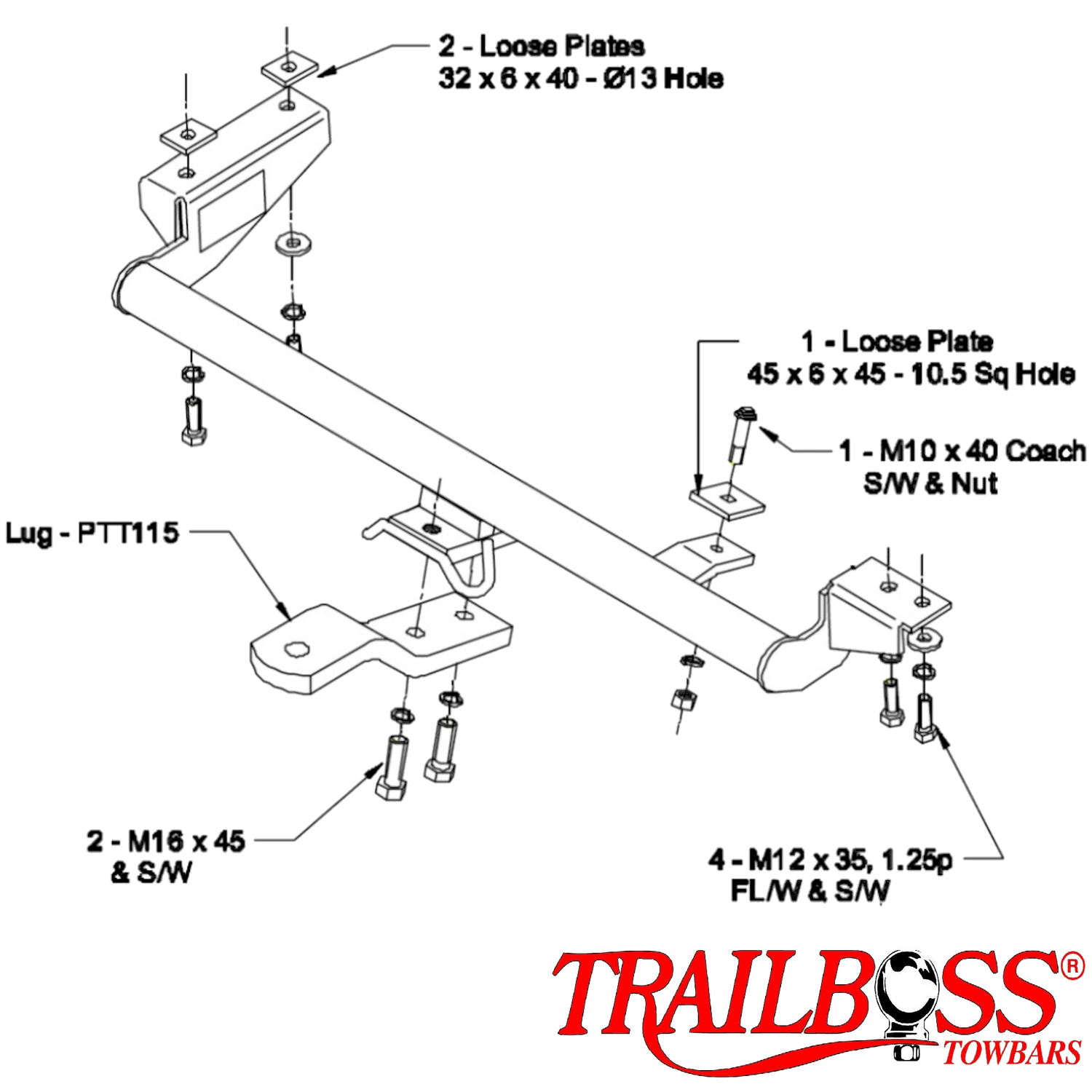 Toyota Corolla Seca AE101 & AE102 Hatch 09/1994 - 11/1999 - Towbar Kit