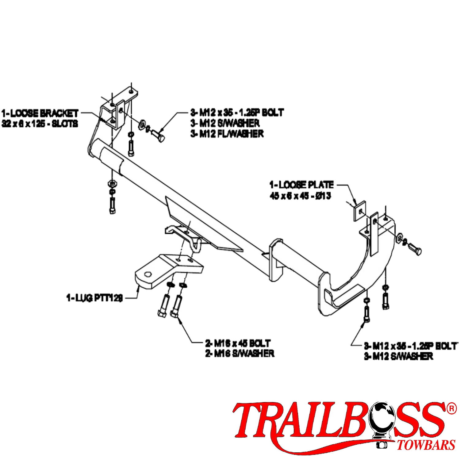 Toyota Tarago People Mover 07/2000 - 02/2006 - Towbar Kit
