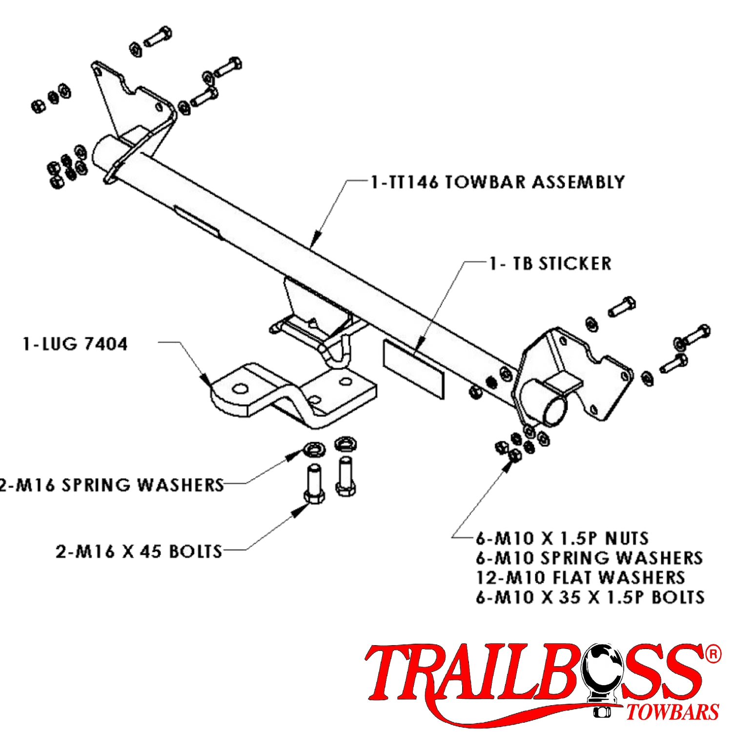 Toyota Yaris Hatch 01/2006 - 09/2011 - Towbar Kit