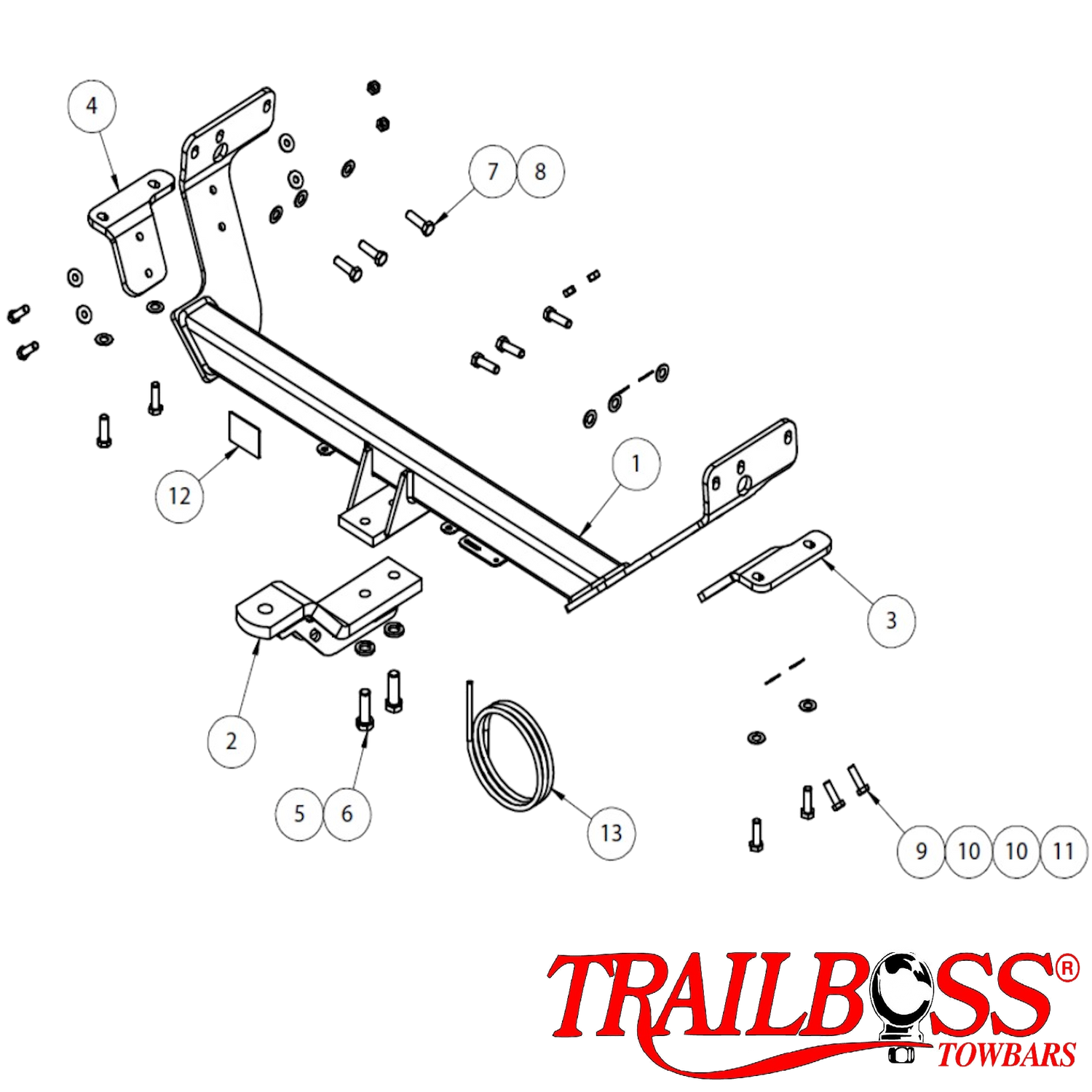 Toyota HiAce Commuter Bus (Not LPG) 04/2005 - 02/2019 - Towbar Kit