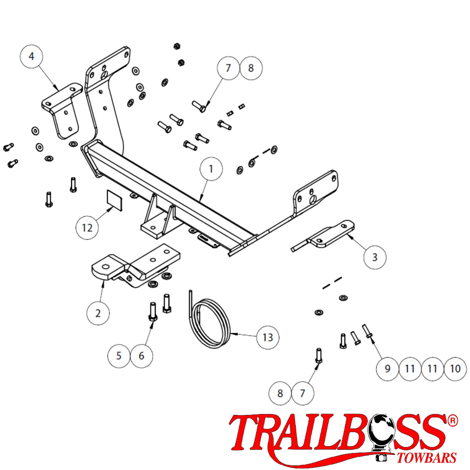 Toyota HiAce LWB Van 04/2005 - 02/2019 (Not SLWB) - Towbar Kit