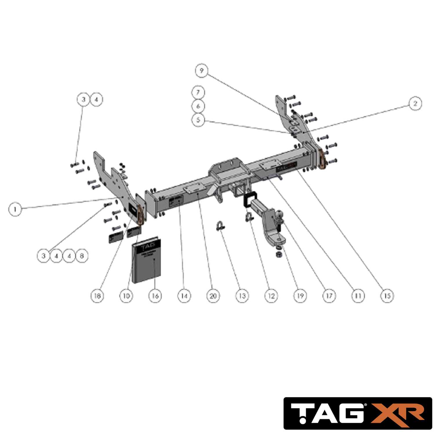 Toyota HiLux 2wd & 4wd Hi-Rider Cab Chassis Without Bumper 09/2015 - On - Towbar Kit