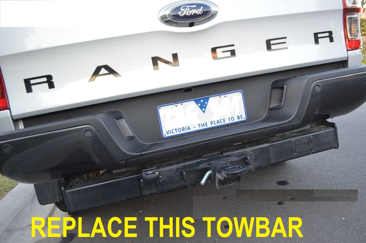 Ford Ranger XLT & Wildtrax & Hi-Rider Tub Body - Replaces low ground clearance factory fitted Ford towbar - Towbar Kit